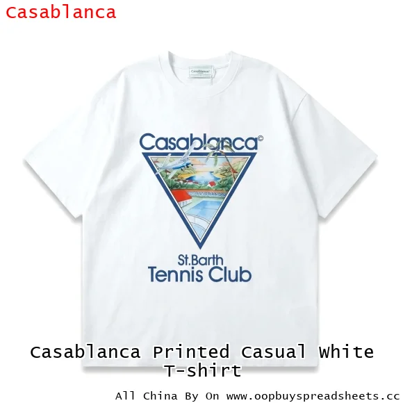 Casablanca Printed Casual White T-shirt
