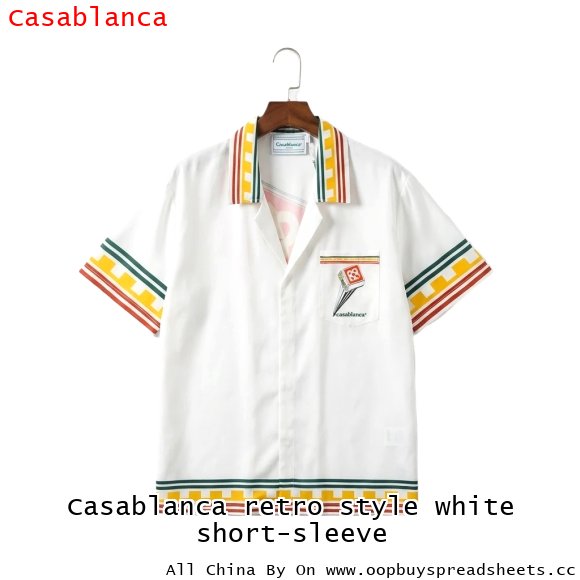 Casablanca retro style white short-sleeve