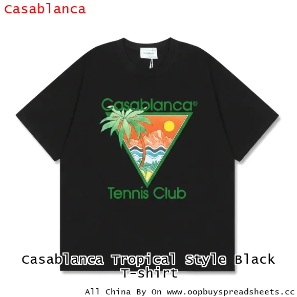 Casablanca Tropical Style Black T-shirt