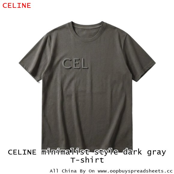 CELINE minimalist style dark gray T-shirt