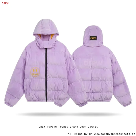 DREW Purple Trendy Brand Down Jacket