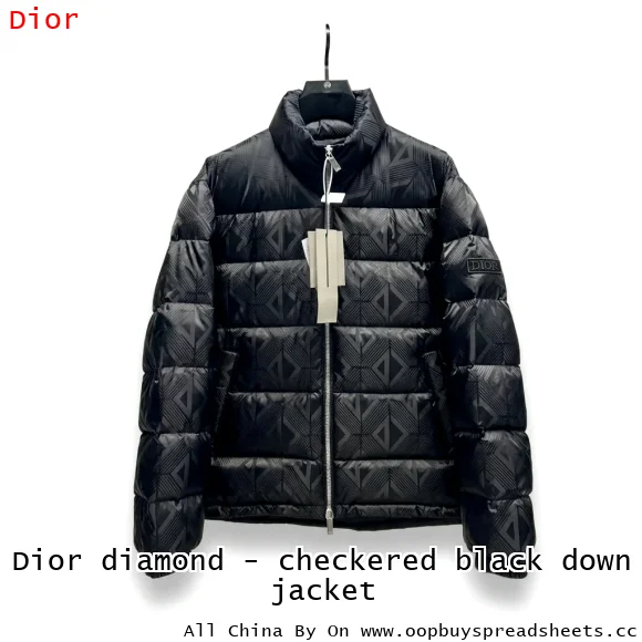 Dior diamond - checkered black down jacket