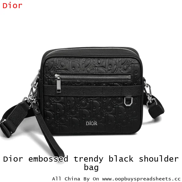 Dior embossed trendy black shoulder bag