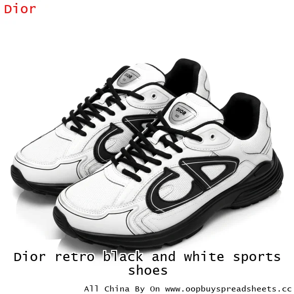 Dior retro black and white sports shoes