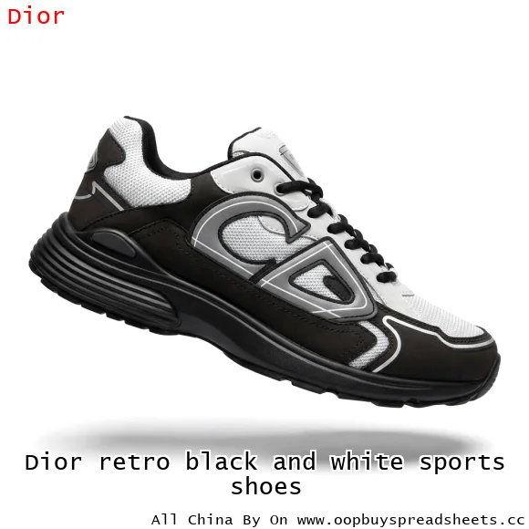 Dior retro black and white sports shoes