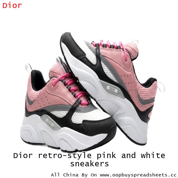 Dior retro-style pink and white sneakers