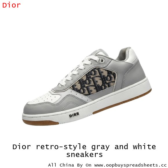 Dior retro-style gray and white sneakers