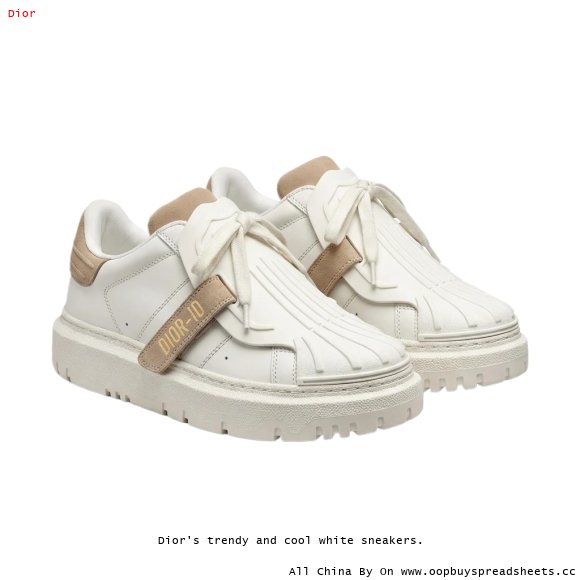 Dior's trendy and cool white sneakers.