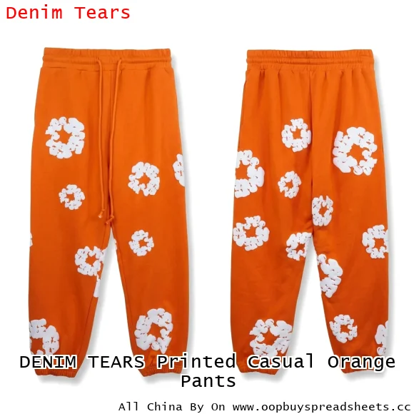 DENIM TEARS Printed Casual Orange Pants
