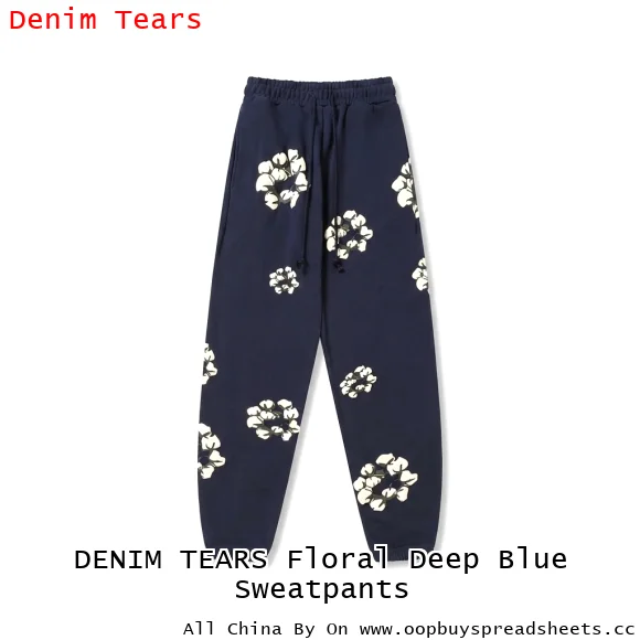 DENIM TEARS Floral Deep Blue Sweatpants