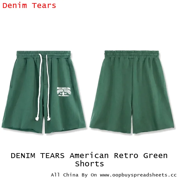 DENIM TEARS American Retro Green Shorts