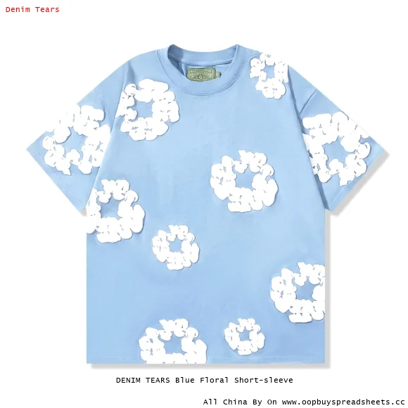 DENIM TEARS Blue Floral Short-sleeve