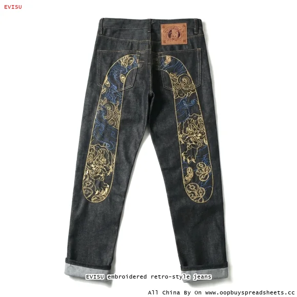 EVISU embroidered retro-style jeans