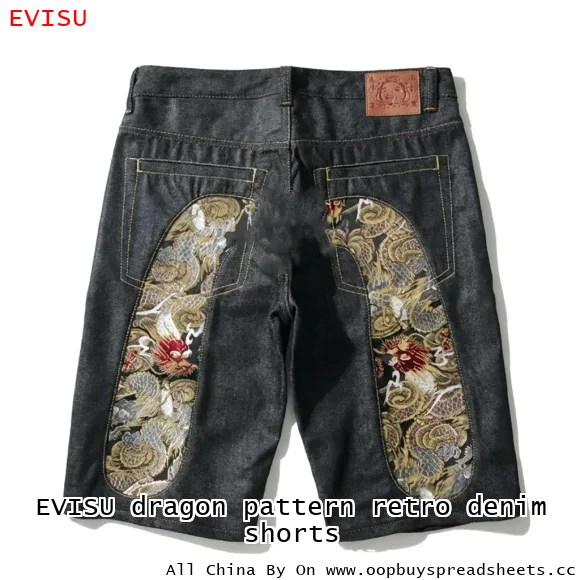 EVISU dragon pattern retro denim shorts