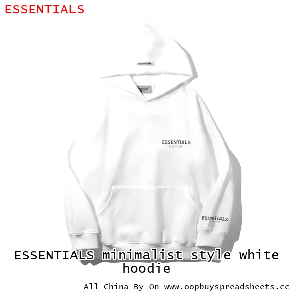 ESSENTIALS minimalist style white hoodie