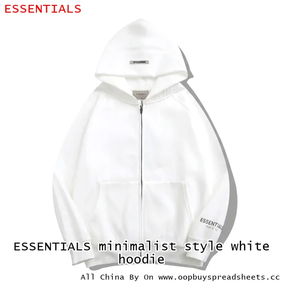 ESSENTIALS minimalist style white hoodie