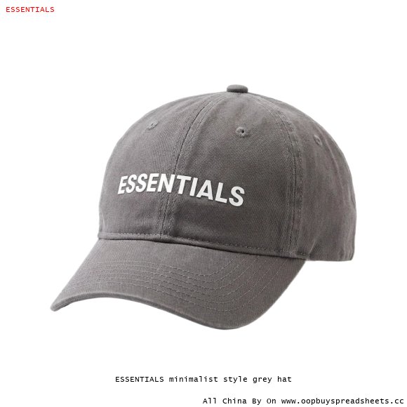 ESSENTIALS minimalist style grey hat