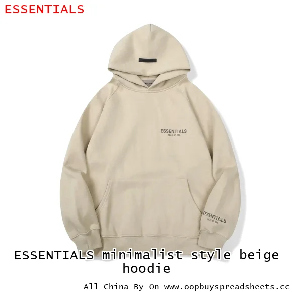 ESSENTIALS minimalist style beige hoodie