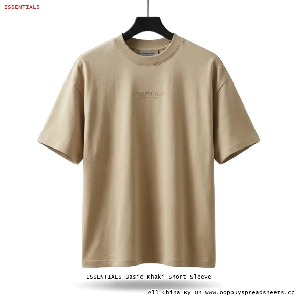 ESSENTIALS Basic Khaki Short Sleeve