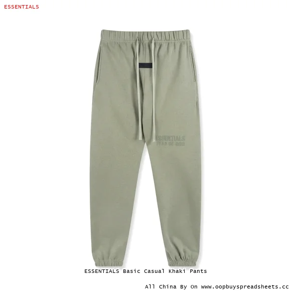 ESSENTIALS Basic Casual Khaki Pants