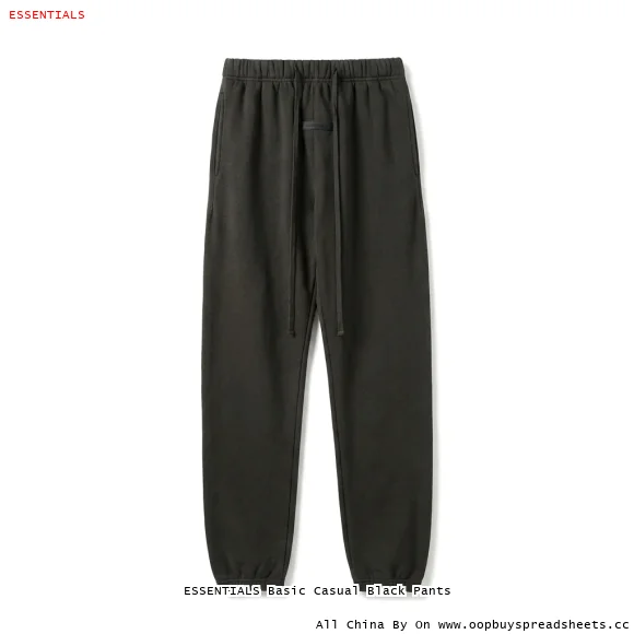 ESSENTIALS Basic Casual Black Pants