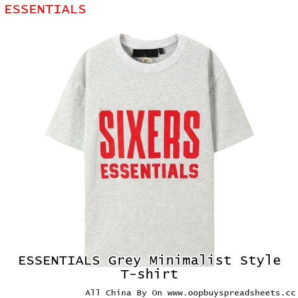 ESSENTIALS Grey Minimalist Style T-shirt