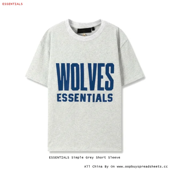 ESSENTIALS Simple Grey Short Sleeve