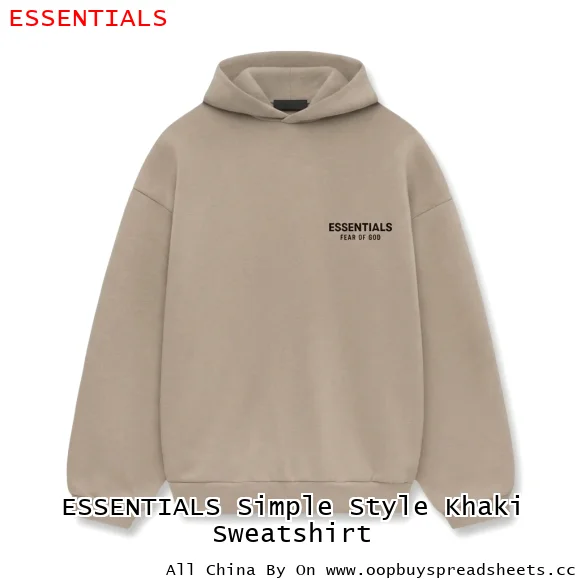ESSENTIALS Simple Style Khaki Sweatshirt