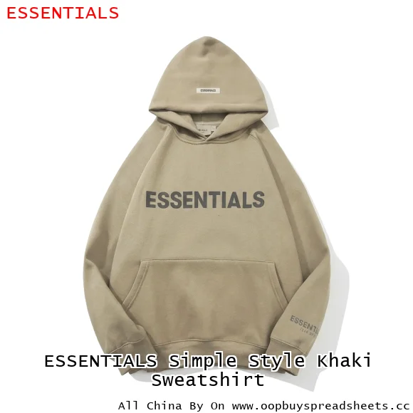 ESSENTIALS Simple Style Khaki Sweatshirt