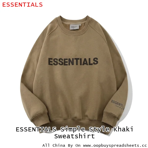 ESSENTIALS Simple Style Khaki Sweatshirt