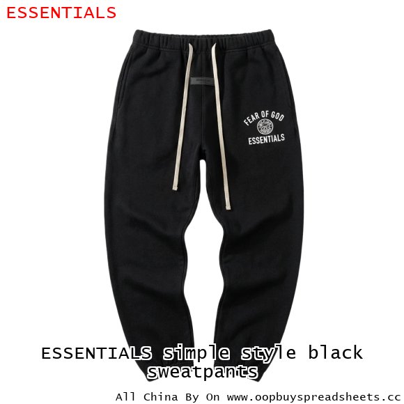 ESSENTIALS simple style black sweatpants
