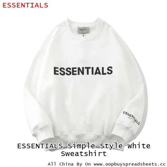 ESSENTIALS Simple Style White Sweatshirt