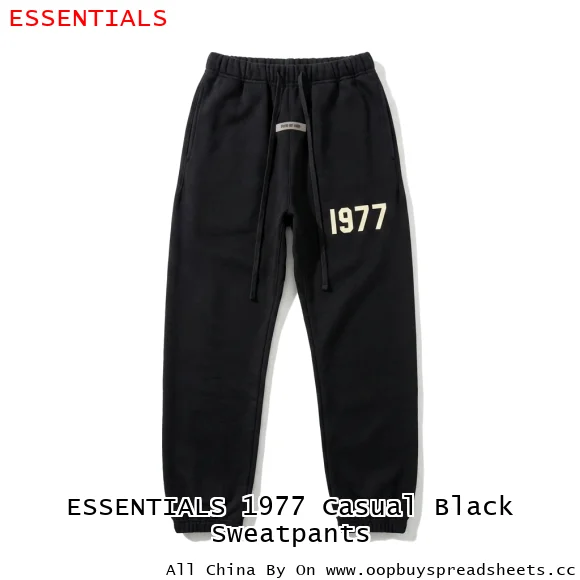 ESSENTIALS 1977 Casual Black Sweatpants