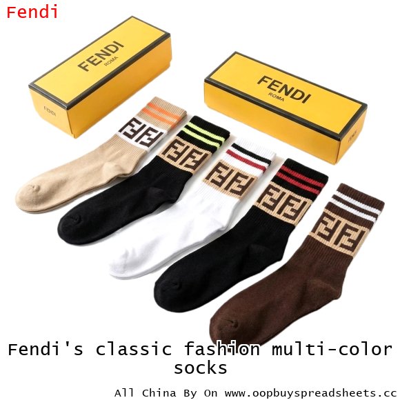 Fendi's classic fashion multi-color socks
