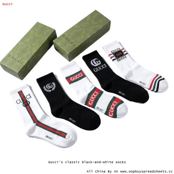 Gucci's classic black-and-white socks