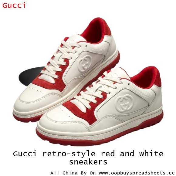 Gucci retro-style red and white sneakers