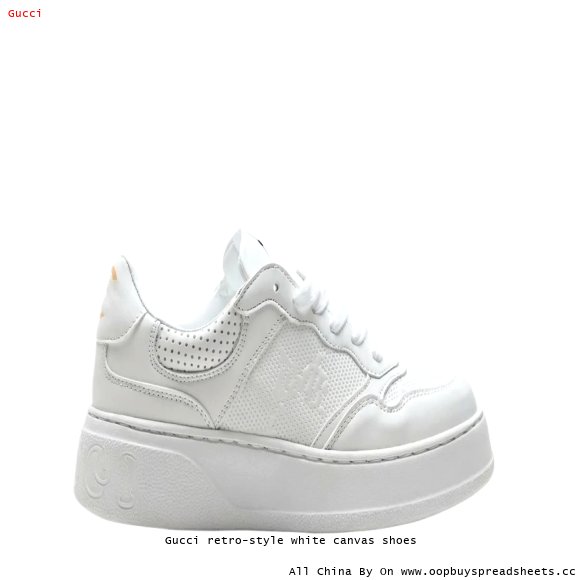 Gucci retro-style white canvas shoes