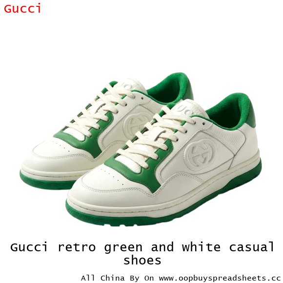 Gucci retro green and white casual shoes