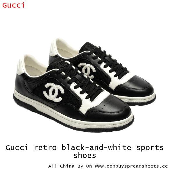 Gucci retro black-and-white sports shoes