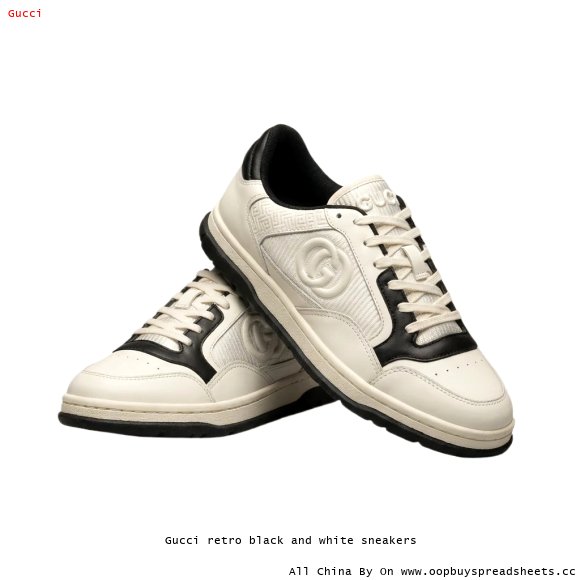 Gucci retro black and white sneakers