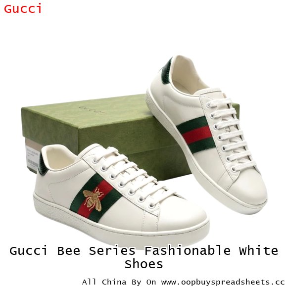 Gucci Bee Series Fashionable White Shoes