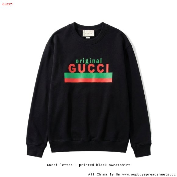 Gucci letter - printed black sweatshirt