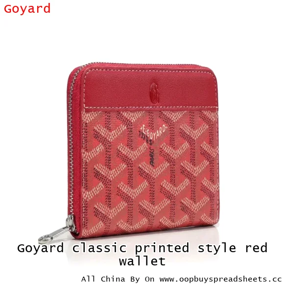 Goyard classic printed style red wallet