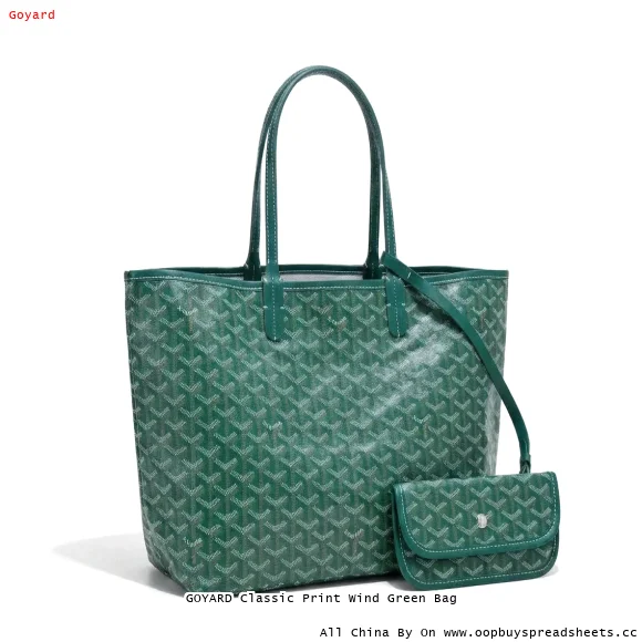 GOYARD Classic Print Wind Green Bag