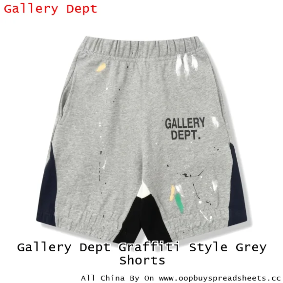 Gallery Dept Graffiti Style Grey Shorts