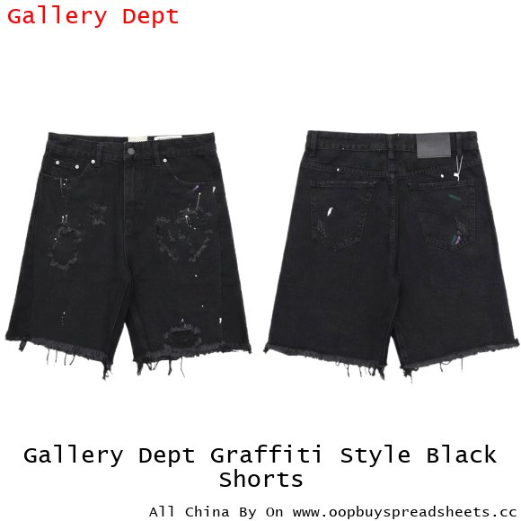 Gallery Dept Graffiti Style Black Shorts