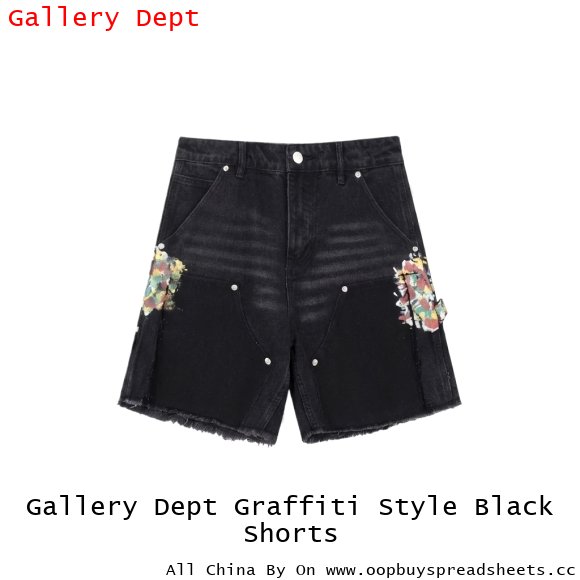 Gallery Dept Graffiti Style Black Shorts