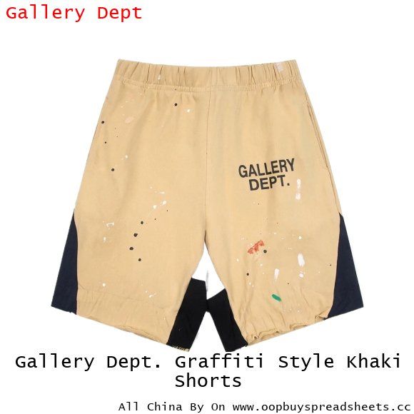 Gallery Dept. Graffiti Style Khaki Shorts