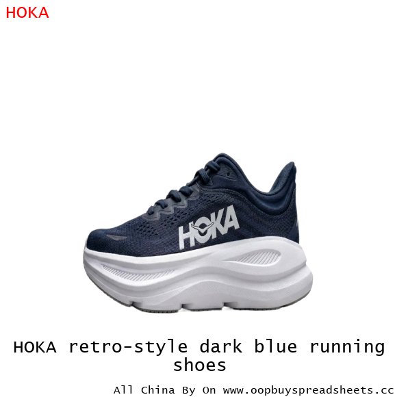 HOKA retro-style dark blue running shoes