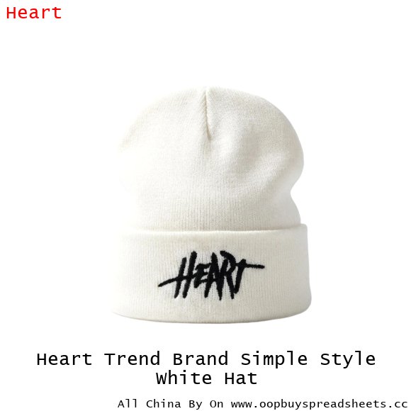 Heart Trend Brand Simple Style White Hat